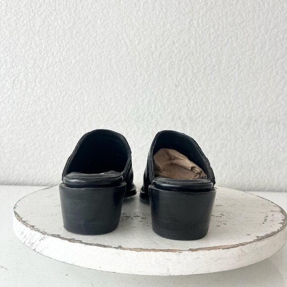 Rod Patrick Womens Mules 5C Black Caiman Leather Western Slip On Boots - Picture 3 of 12